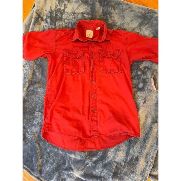 Vintage Redhead Men's M Dark Red Button-Up Shirt Short Sleeve - Picture 1 of 8